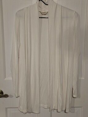 Gemma & Olivia White Draped Open Front Cardigan